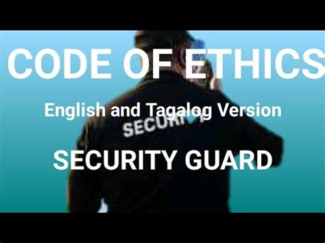 code of ethics of security guard english tagalog|The Code of Ethics of Being a Security Guard in The Philippines.